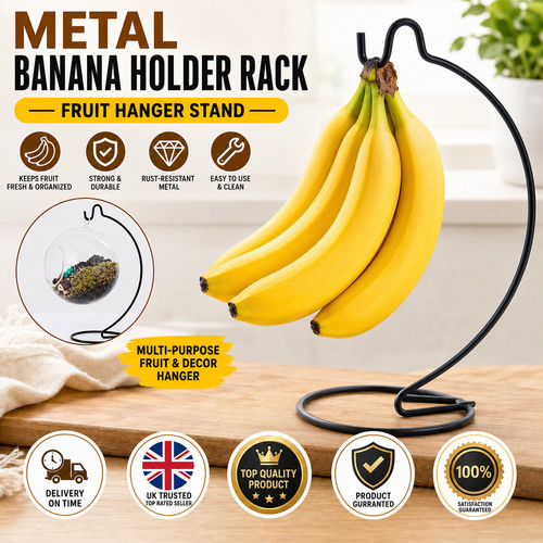 Metal banana holder rack fruit - metal,