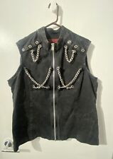 Tripp NYC Vest Man Vintage Black Goth Punk Cosplay Chain Rock Sleeveless Size XL