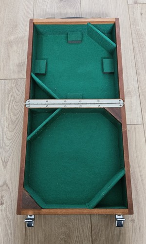 Wooden box with green - with, felt