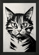 Cubist cat poster Framed Wall