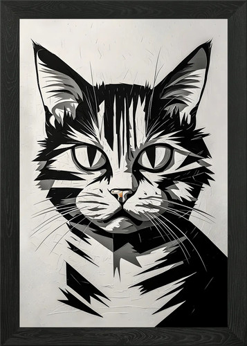 Cubist cat poster framed - cubist,
