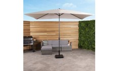 3m x 2m Rectangular Garden Parasol Light Grey - grade B return RRP £64.99