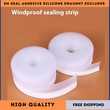 5M Seal Adhesive Silicone Draught Excluder Window Door Tape Weather Stopper NEW