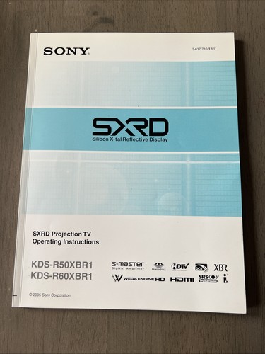 Sony sxrd kds r50xbr1 - sony, kds-r50xbr1