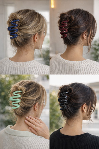 Ladies hair spiral claw clip - hair,