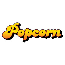 Popcorn text sticker cafe - popcorn,