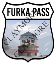 furka pass Switzerland car sticker camper van Motorcycle Biker truck mountain