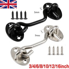 Stainless Steel Cabin Hook & Eye Latch Silent Lock Gate Shed Door Catch Holder