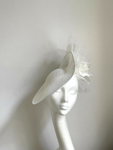 White ivory flower saucer disc - flower,