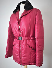 Eugen Klein Coat jacket 10 Red Puffer parka belted winter warm Size 10 designer