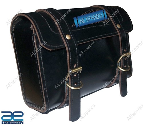 Genuine leather tool bag - leather, black