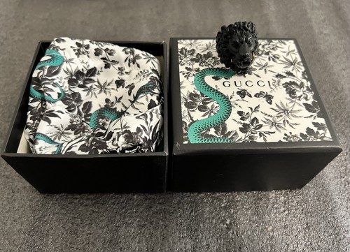Gucci black lion head - gucci, ring