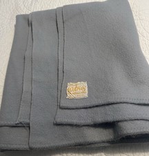 Vintage Witney Merino Wool Blanket/ Throw - Grey/ Blue