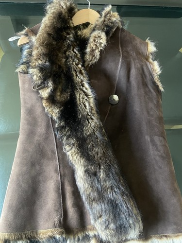 Brown shearling gilet - , /