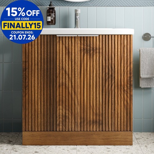 Fluted 800mm bathroom vanity - fluted,