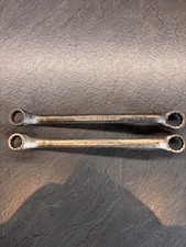 A pair of vintage Macrome Brand S12 Whitworth ring spanners