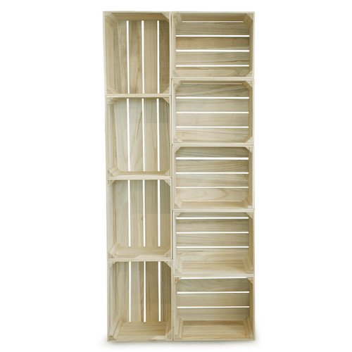 Wood crate shelving display - shelving,