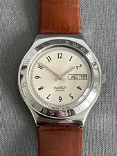 2003 Swatch Irony Day/Date Swiss Made Stainless Steel Quartz Watch.