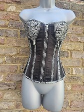 Black Satin Silver Brocade