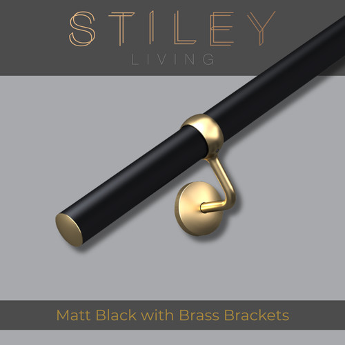 Matt black indoor handrail kit - handrail,