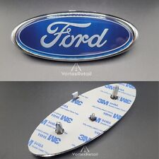 BLUE & SILVER FORD BADGE GRILLE EMBLEM 145mm X 60mm FIESTA FOCUS KUGA CMAX