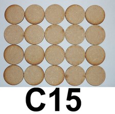 20 x WOODEN DISCS CIRCLES 30MM