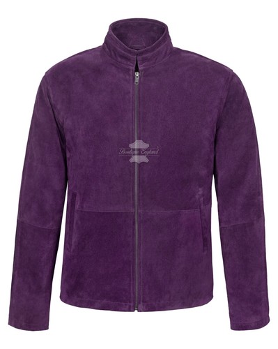 Mens leather jacket cow suede - cow,