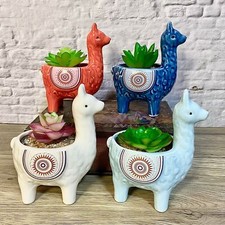 Ceramic Alpaca Llama Succulent Plant Pots Cute Animal Desktop Home Planter Gift