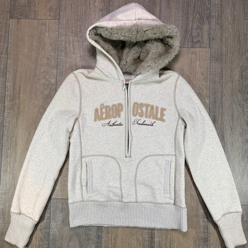Aeropostale y2k faux fur hood - y2k,
