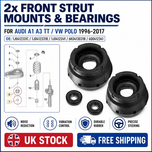 Front suspension top strut - 2x,