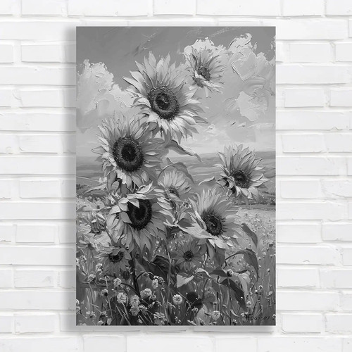 Vibrant sunflower field canvas - vibrant,