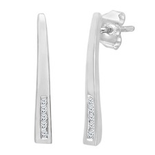 9ct White Gold Diamond Stick
