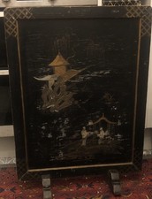 Oriental Chinoiserie Antique Fire Screen