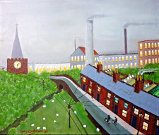 Northern Art Oil Painting Direct From Artist,Gary Cashmore."The Road To Work"