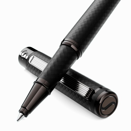 All black brass rollerball pen - brass,