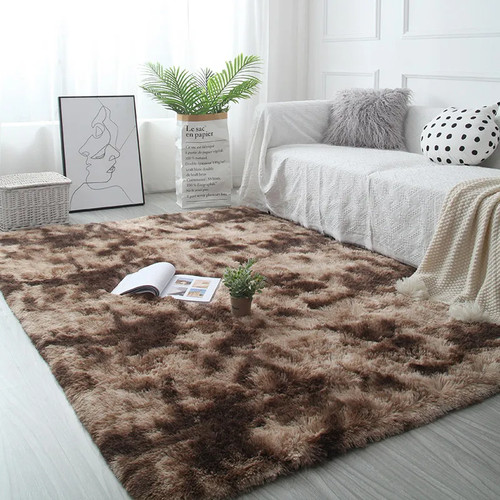 Soft white fluffy rug - white,