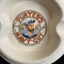 RARE PLAYER'S NAVY CUT ASHTRAY, LOGO PLAYER'S PLEASE PRISTINE CONDITION.