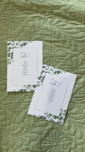 Wedding table plan - cards,