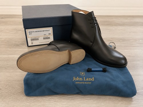John land black leather ankle - john,