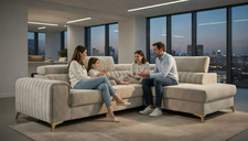 Corner Sofa Bed LIAM -  fabric
