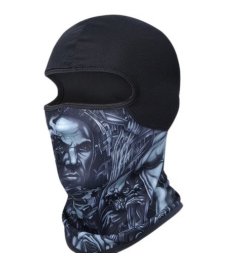Black balaclava bike - black, full
