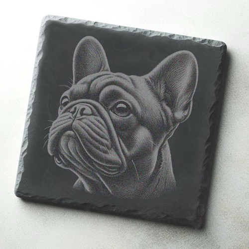 French bulldog dog - french, engraved