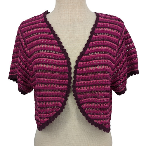 Vtg crochet cropped cardigan - vtg,