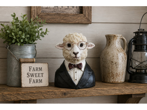 Gentleman sheep bust ornament - gentleman,