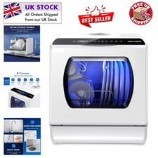 6 Way Mini Tabletop Dishwasher: Touch Control, Compact Design for Small Kitchens
