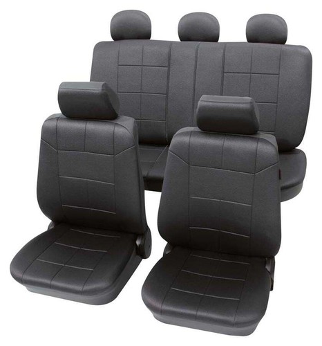 Grey seat covers leather look - leather,