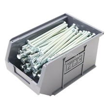 NEW Economy Grey Plastic Parts Stacking Storage Bins Box 10 x Size 3 - Free P&P