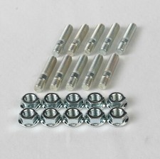 LandRover Discovery TD5 Exhaust Manifold Studs & Flange Nuts 10 Pack Zinc Plated