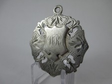ANTIQUE STERLING SILVER  & 9ct GOLD FOB MEDAL, BIRMINGHAM 1904