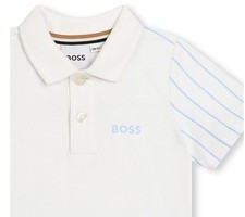 Hugo Boss Babby Polo T Shirts White Blue Logo Print 2 Button 2years 